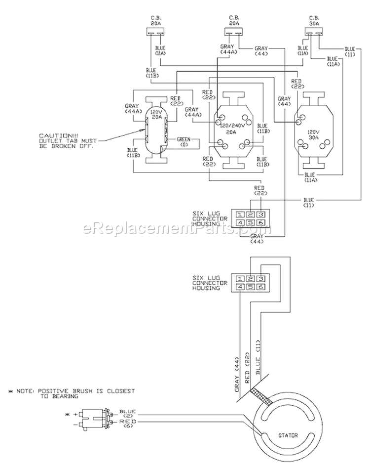 Page E Diagram and Parts List for 1652-0  Briggs and Stratton Generator